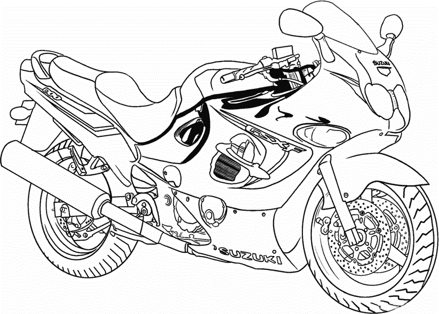 Спортивний мотоцикл розмальовка