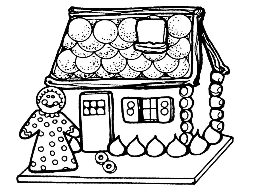Розмальовки пряниковий будиночок