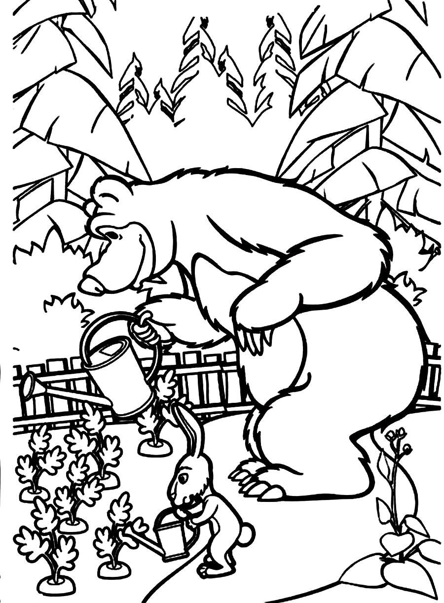 Розмальовка Ведмідь і лійка