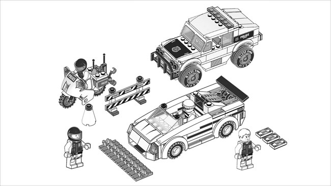 Розмальовка LEGO City Машини