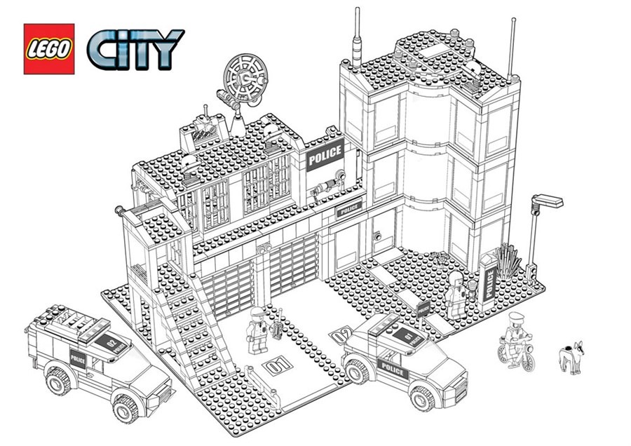 Розмальовка LEGO City Поліцейський відділок