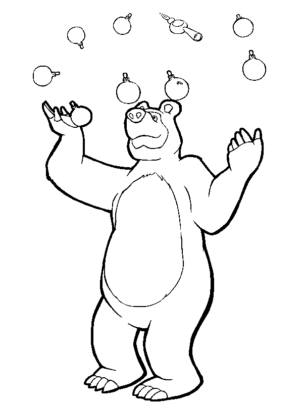 Розмальовка Ведмідь жонглер