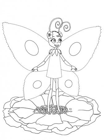 Розмальовка Лунтік Метелик
