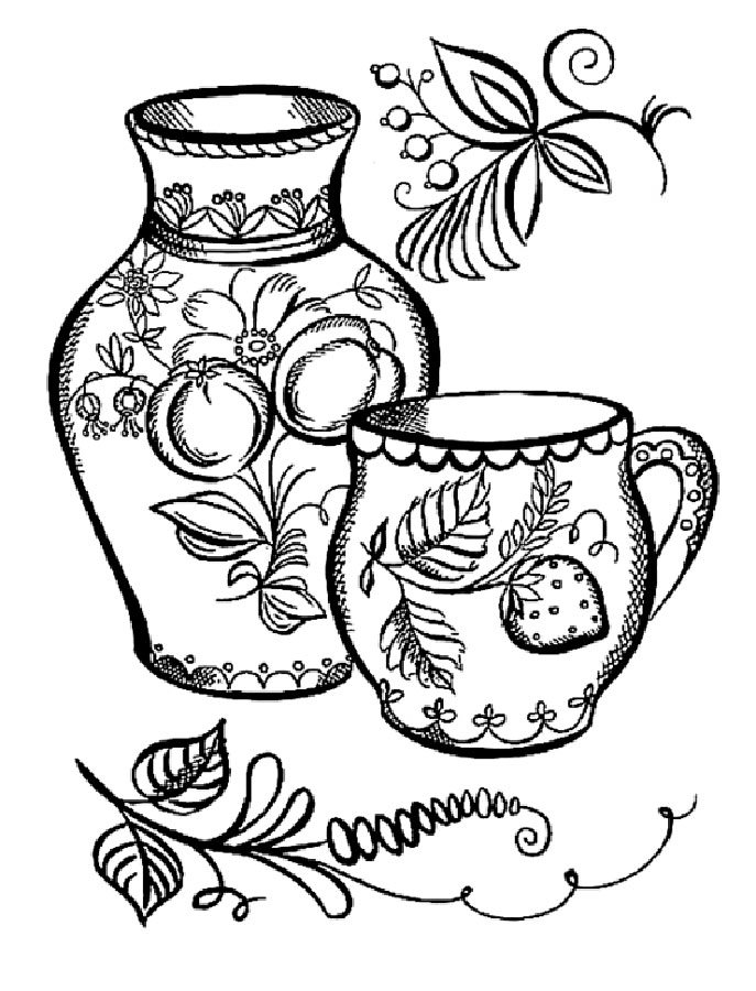 Хохлома ваза і гуртка