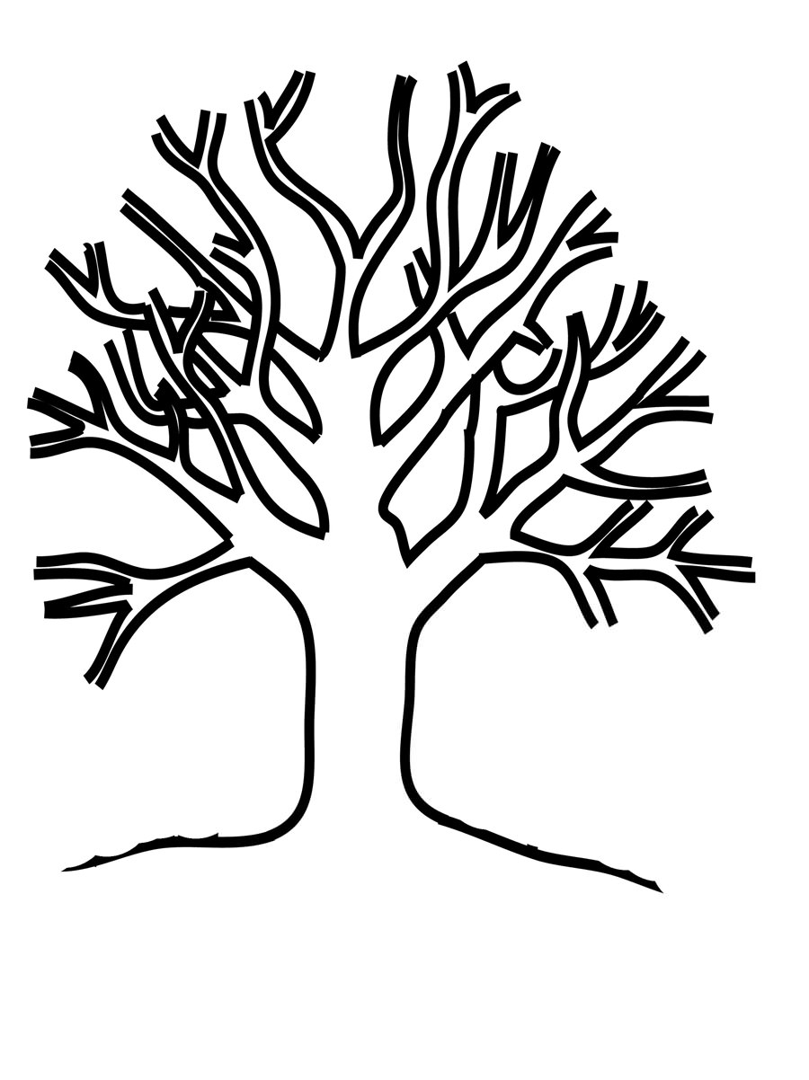 розмальовка дерево без листя безкоштовно