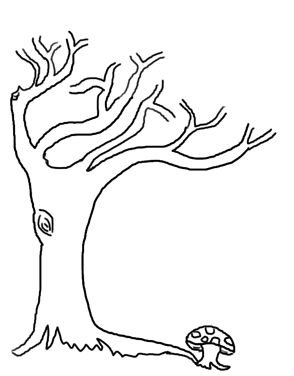 дитяча розмальовка дерево без листя