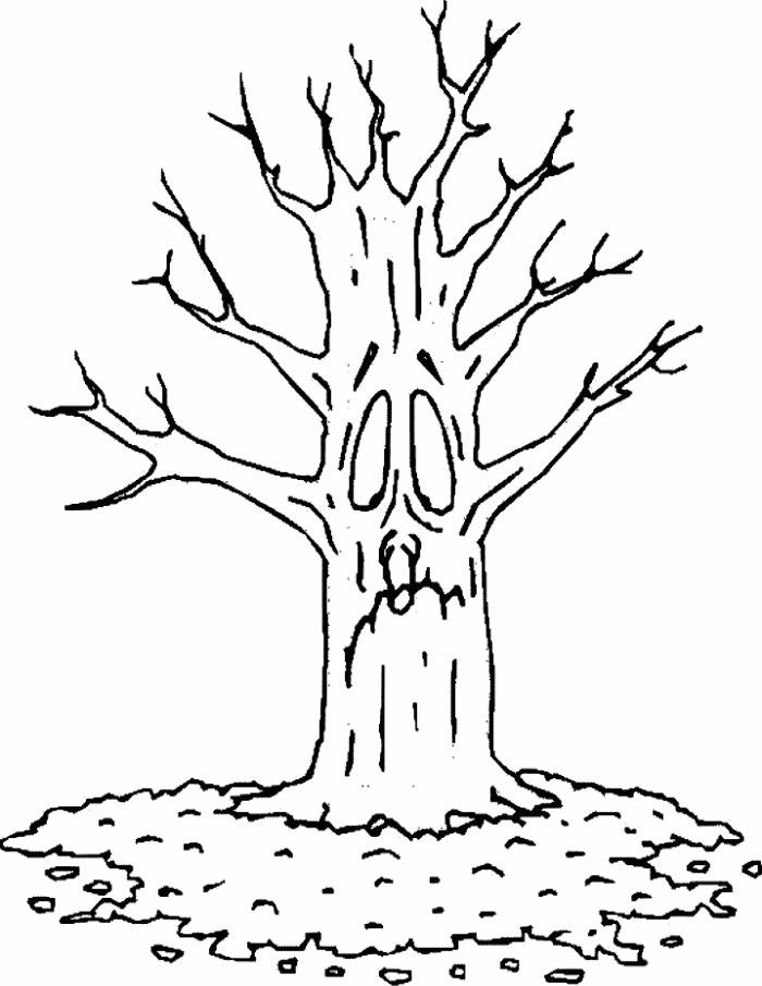 розмальовка сумне дерево без листя