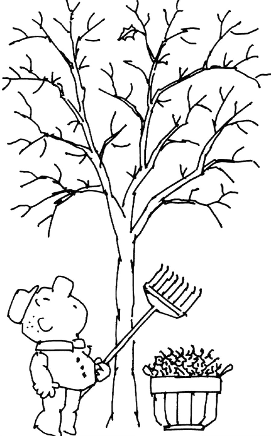 розмальовка для дітей дерево без листя