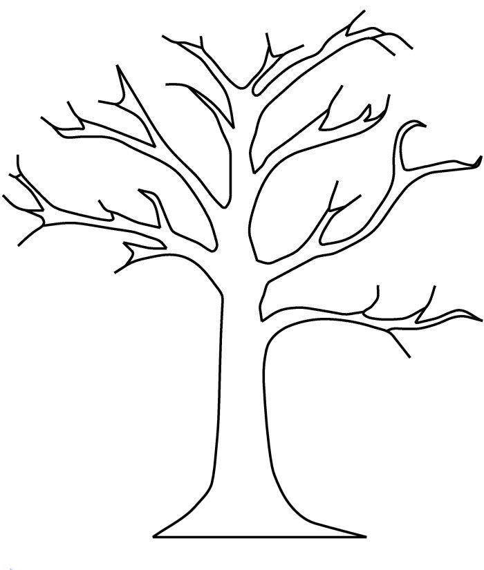 розмальовка дерево без листя