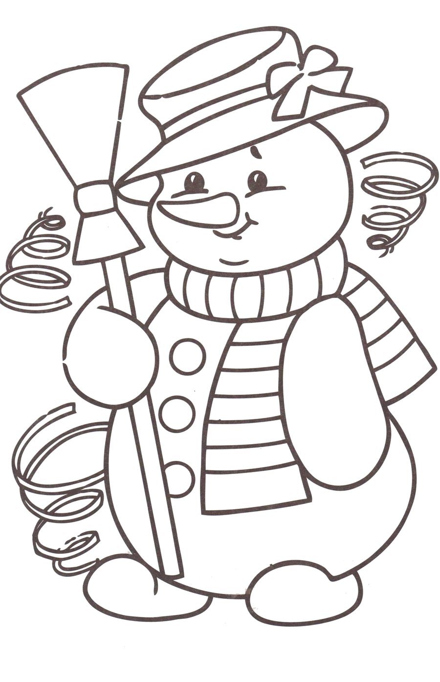 Сніговик в смугастому шарфі