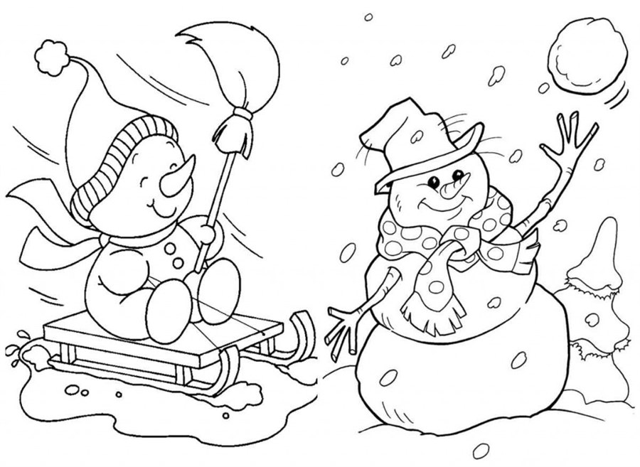 Сніговик на санках