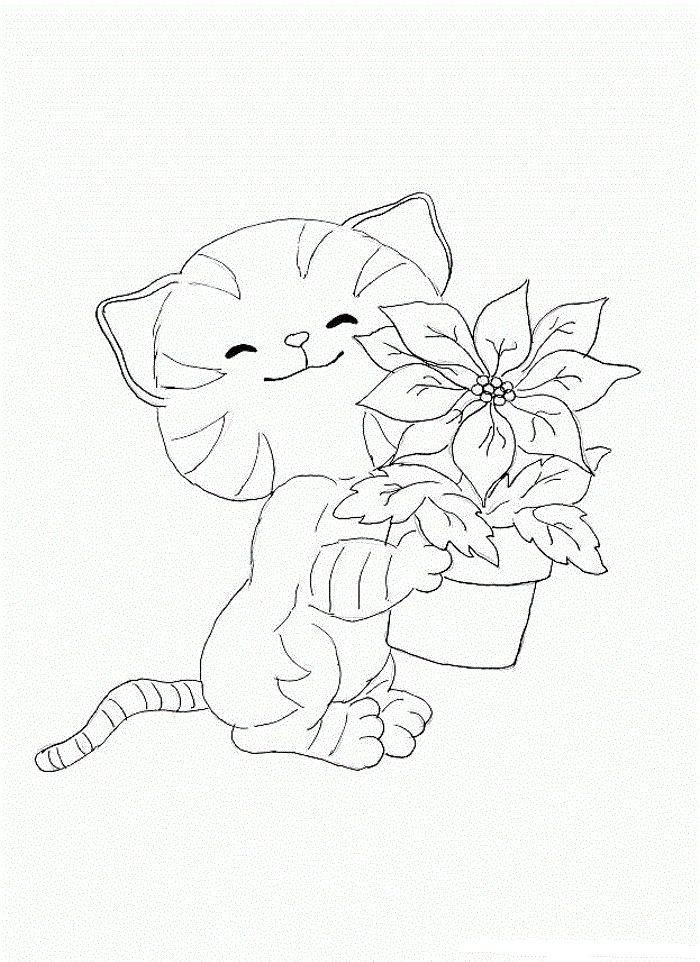Кіт з квіткою