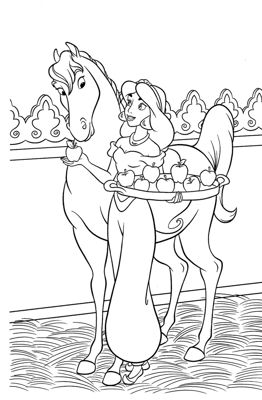 Жасмин годує конячку