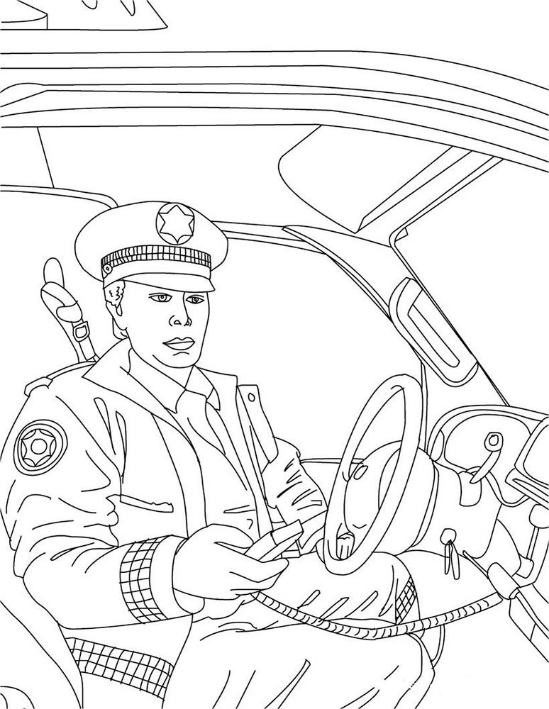 Поліцейський в машині