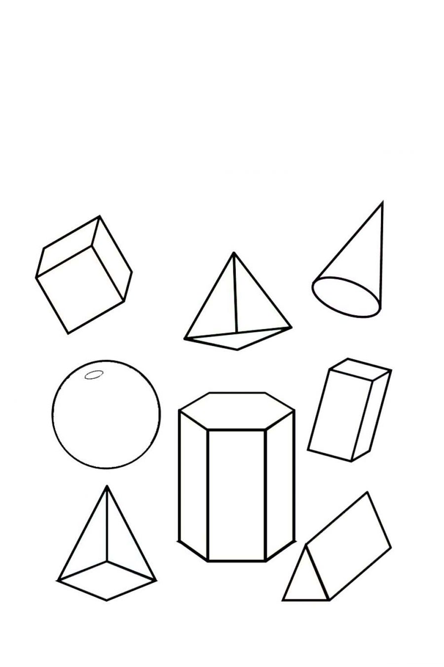 Розмальовка Об'ємні геометричні фігури