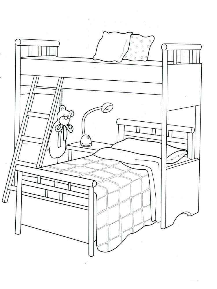 Розмальовка двох'ярусне ліжко