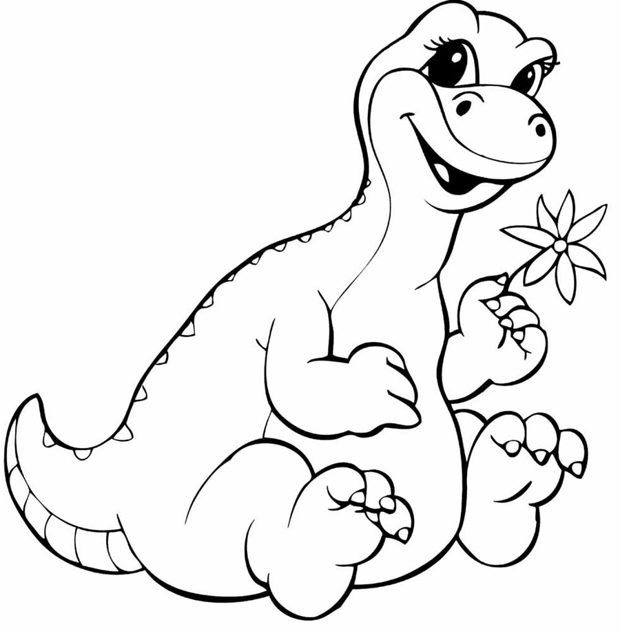 Динозавр з квіточкою