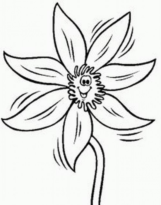 розмальовка квітка семицвітка з посмішкою