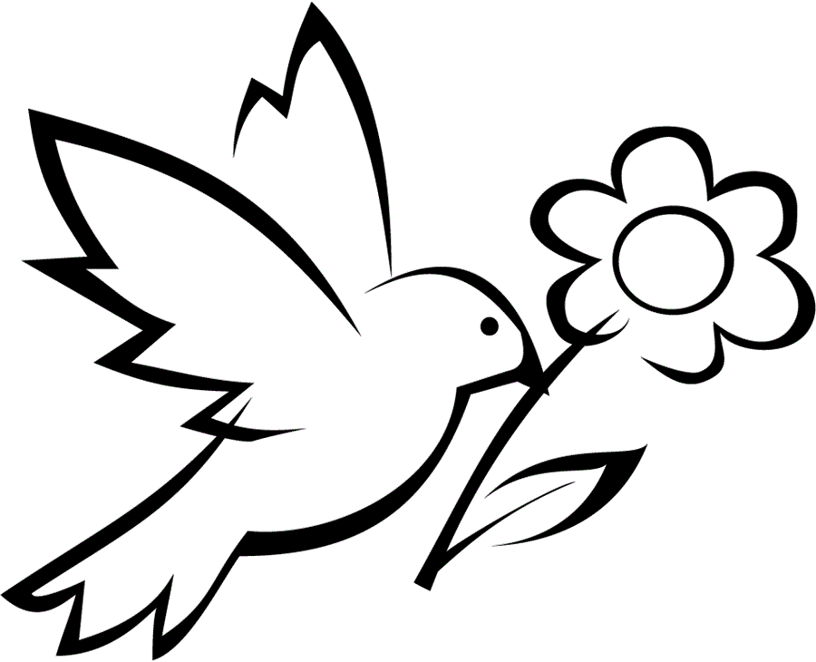 розмальовка квітка семицвітка і пташка