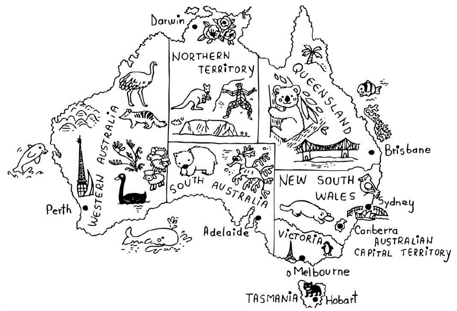 Карта Австралії