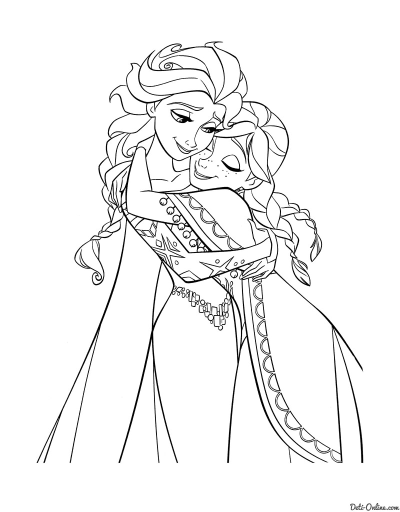 Розмальовка Холодне серце красиві принцеси