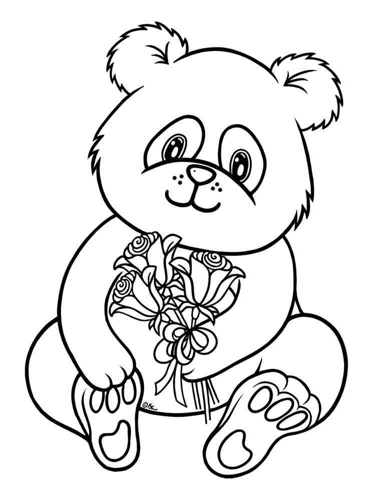 Панда з трояндами
