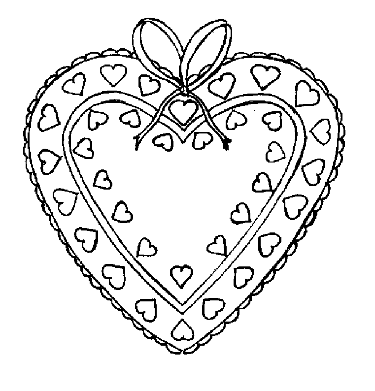 Розмальовка з сердечками друк