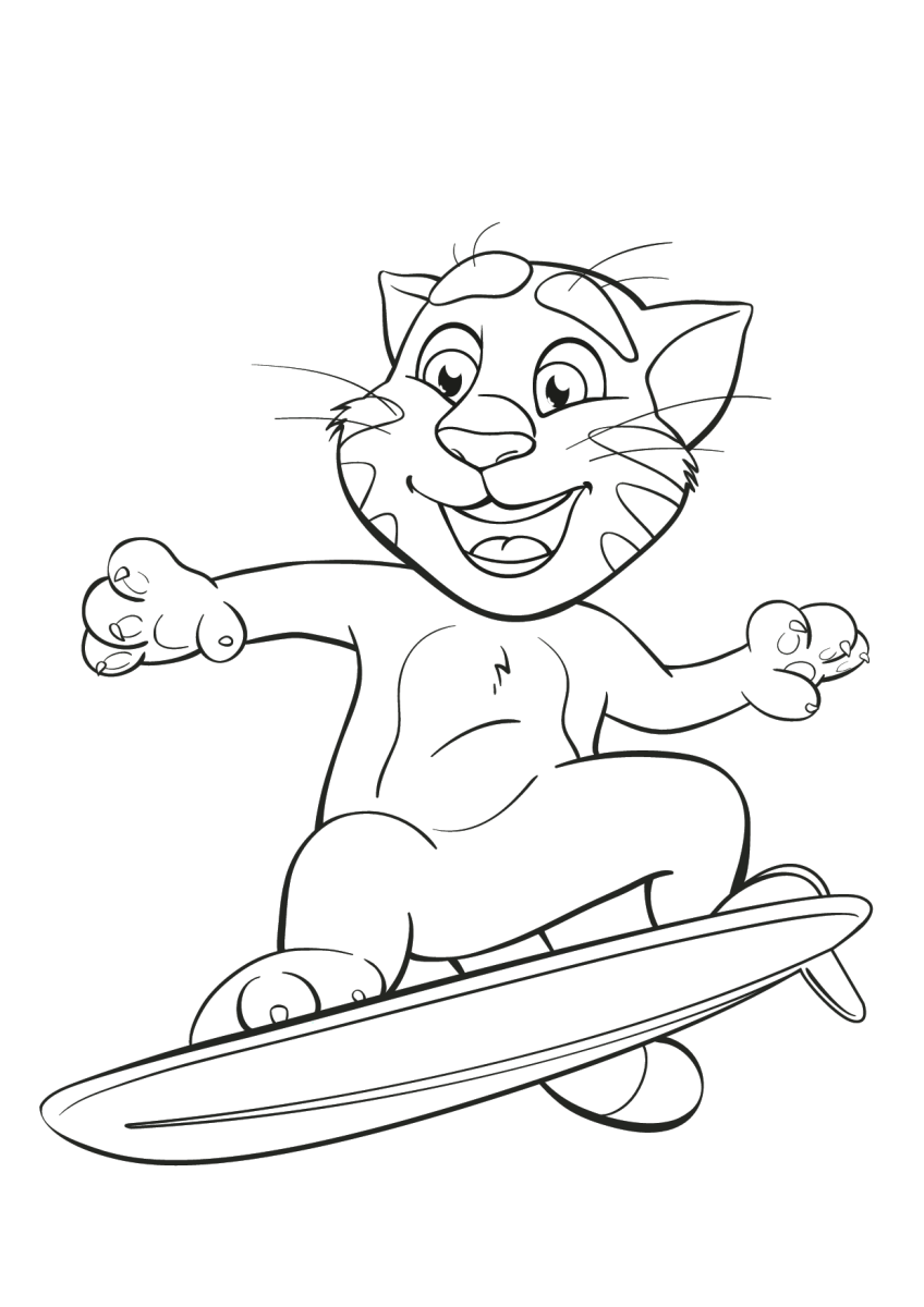 Розмальовка Тому на серфі