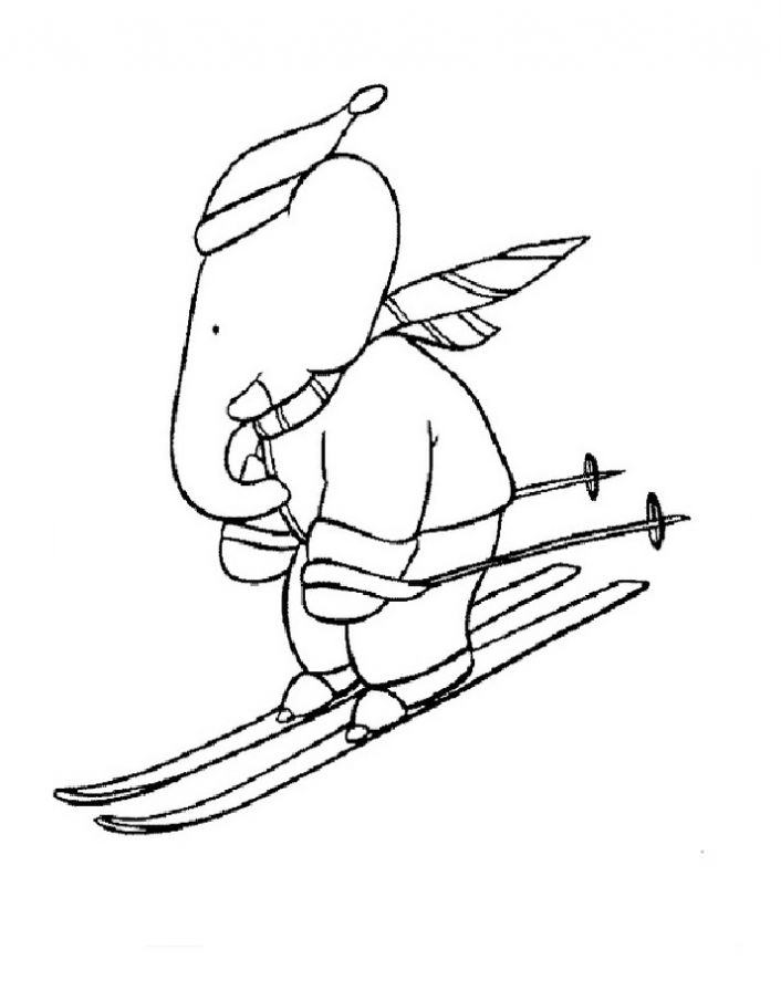 Слон на лижах