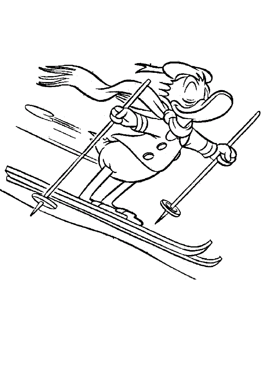 Дональд Дак на лижах