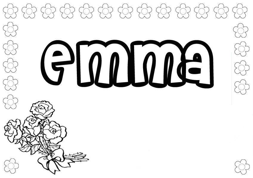 Розмальовки Імена Емма