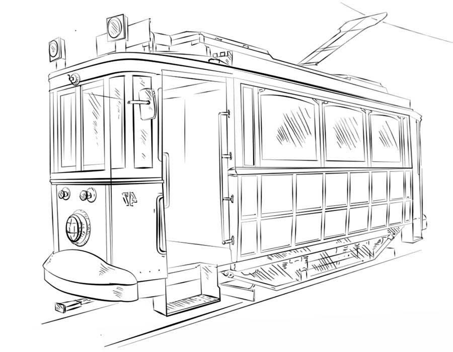 Розмальовка Трамвай
