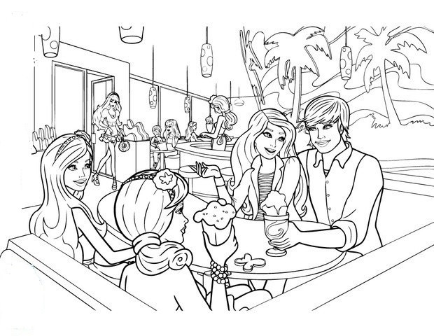 Барбі і Кен в кафе