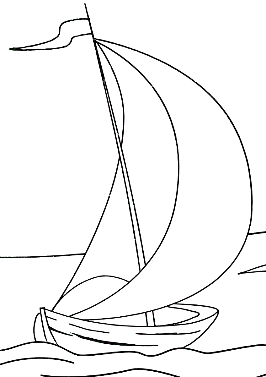 Човен з вітрилом в море