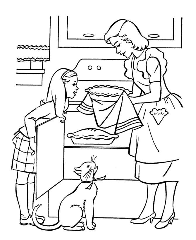 Мама і донька печуть пиріг