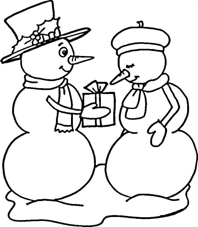 Сніговик з подарунком