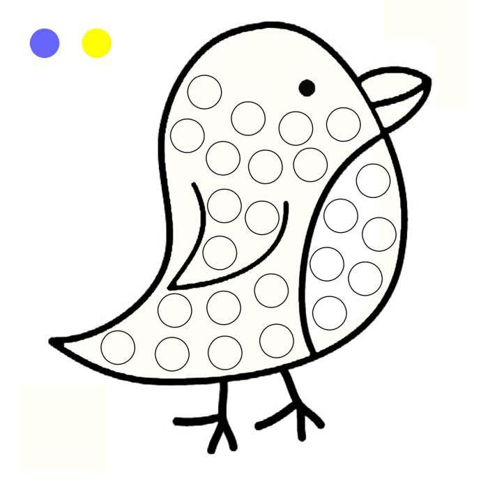 Розмальовки для пальчиків птах
