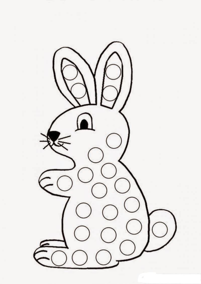 Розмальовки для пальчиків заєць