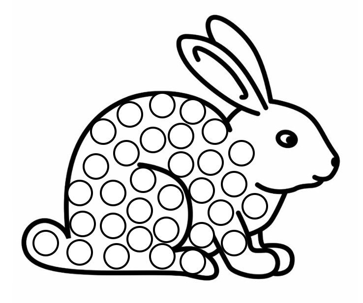 Розмальовки для пальчиків кролик