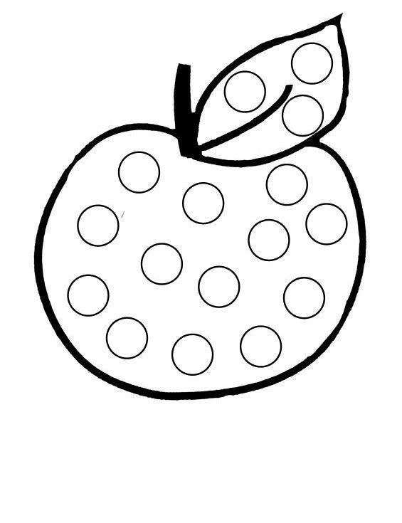 Розмальовки для пальчиків яблуко