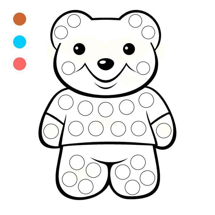 Розмальовки для пальчиків ведмідь