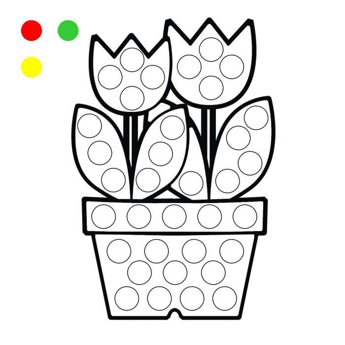 Розмальовки для пальчиків тюльпани