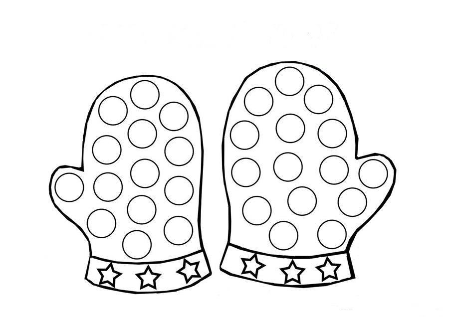 Розмальовки для пальчиків рукавиці