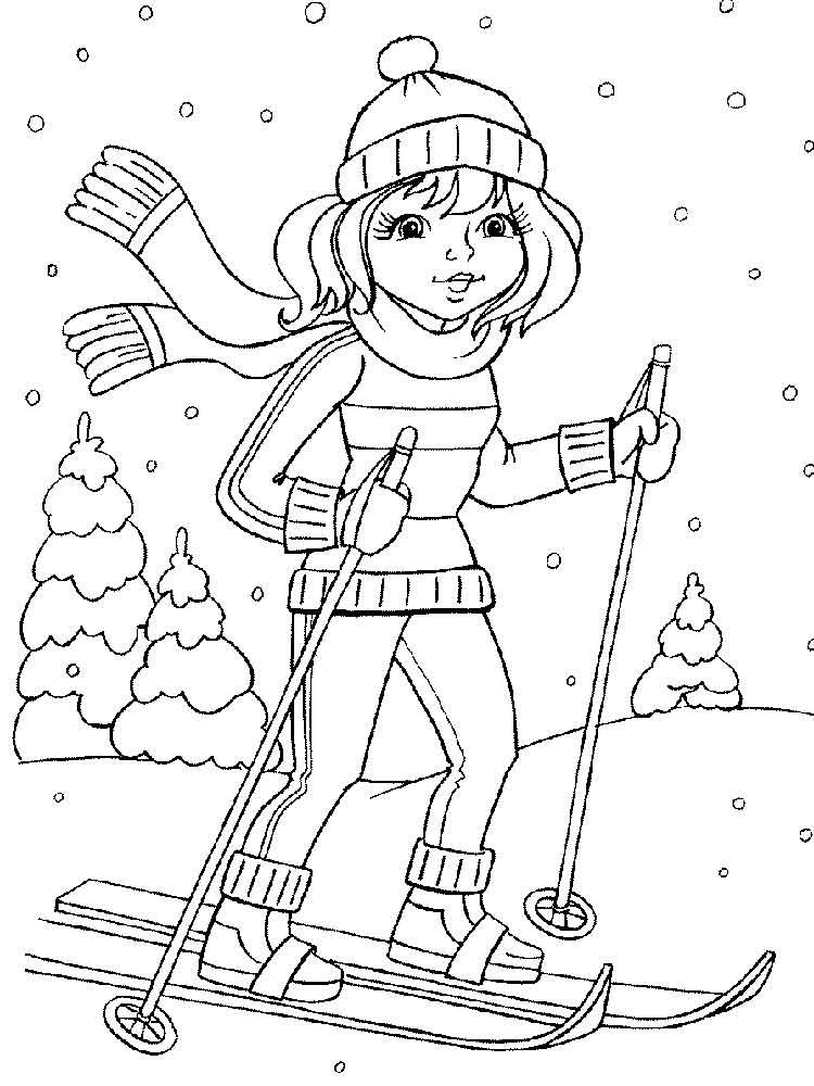 Дівчинка на лижах