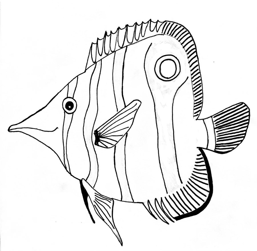 Розмальовка рибка