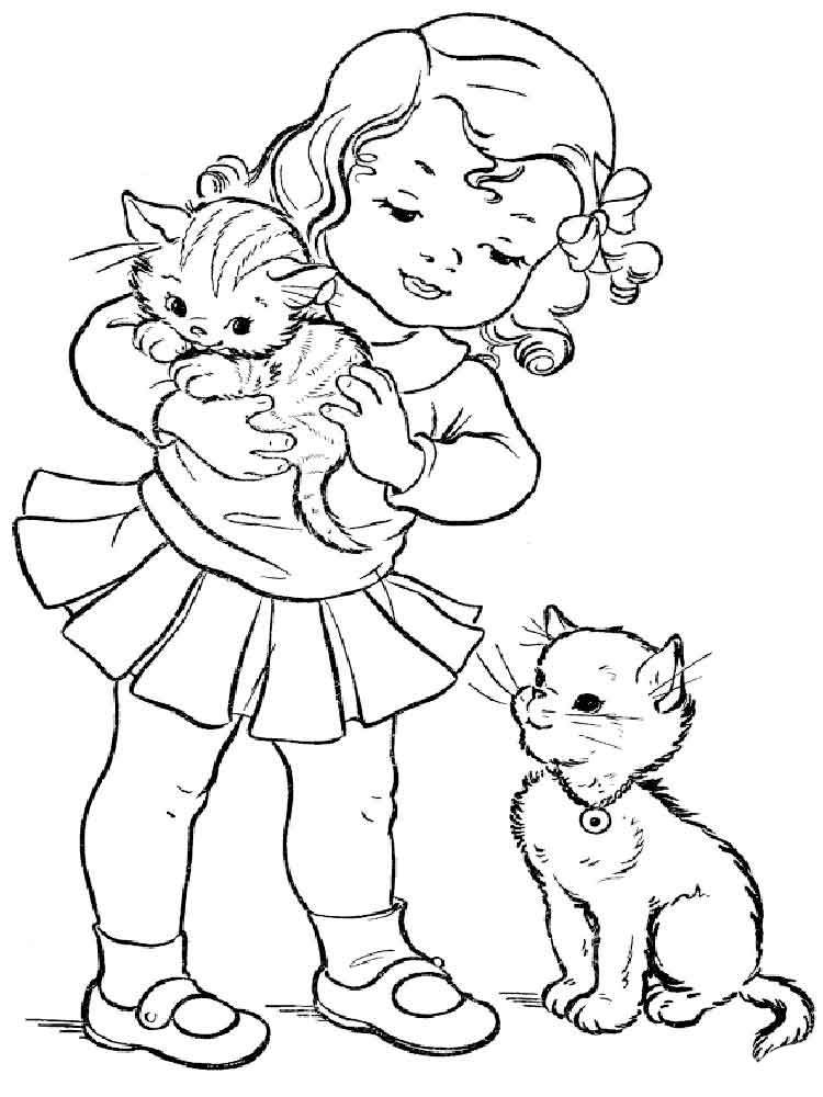 Дівчинка з кошенятами