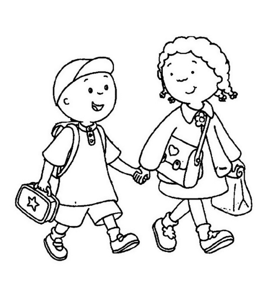 Дівчинка і хлопчик йдуть в школу