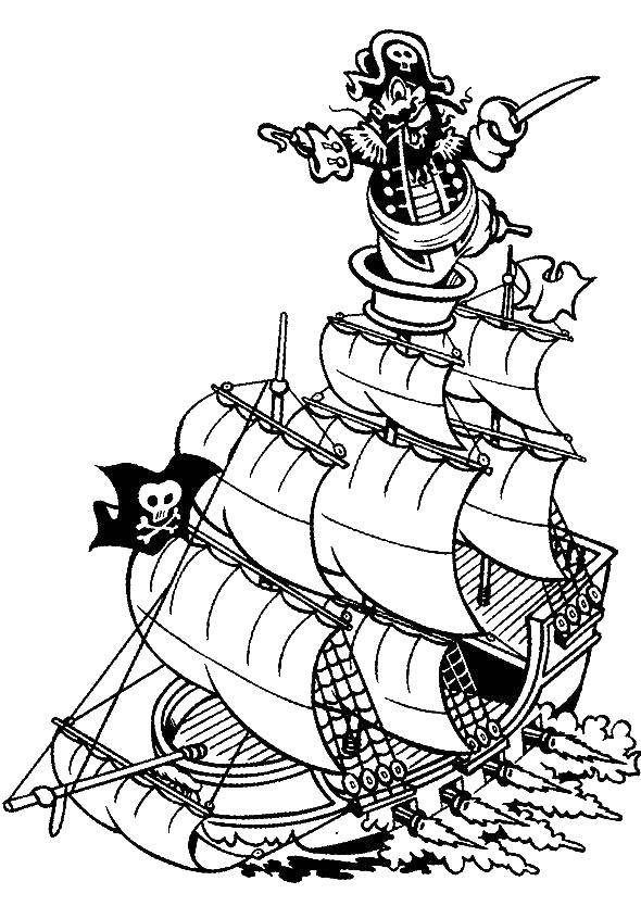 Піратський корабель з піратом