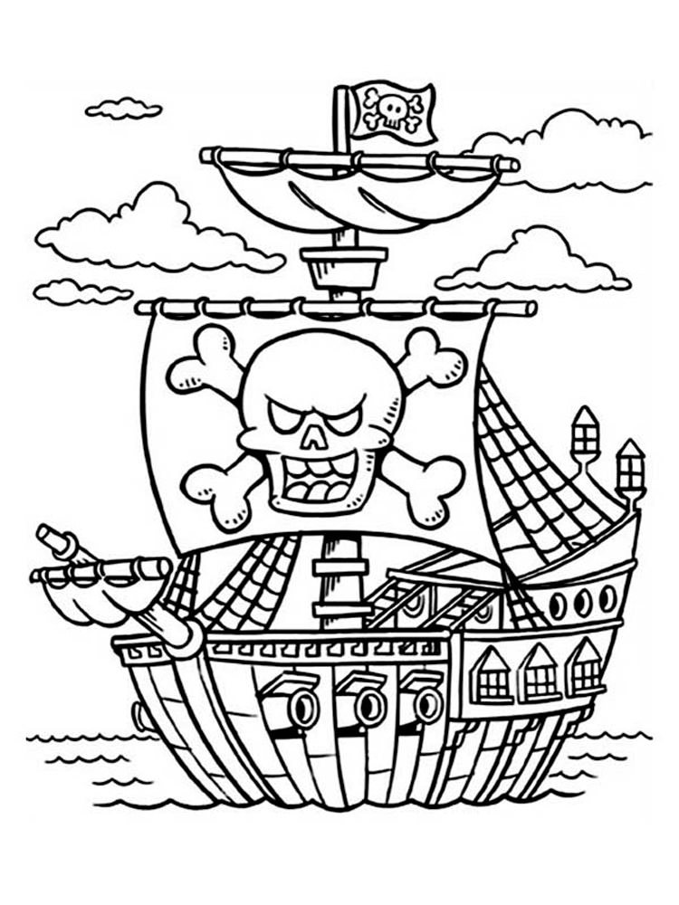 Піратський корабель з черепом