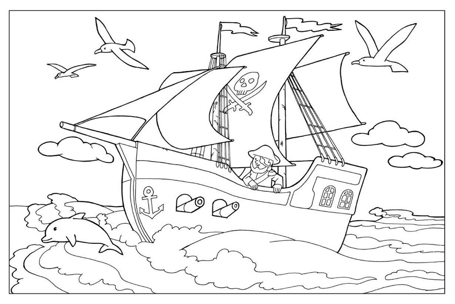 Розмальовка Піратський корабель
